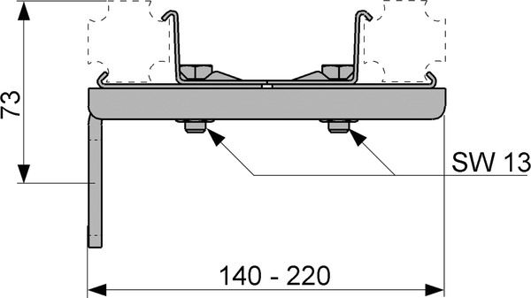 фотографія Подвійне кріплення TECEprofil для кріплення двох профілів до несучої конструкції