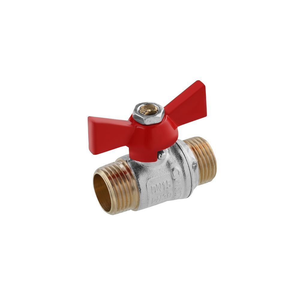 фото Кран шаровой STA 1/2" НН PN30 бабочка, никелированный