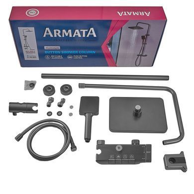 фото Душова колона Armata BCF-009-J Graphite зі змішувачем з кнопковим перемикачем, 3 режими (CH6507)