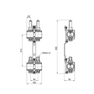 фото Коллектор с расходомерами SD Forte 1" 2 выхода SF001W2