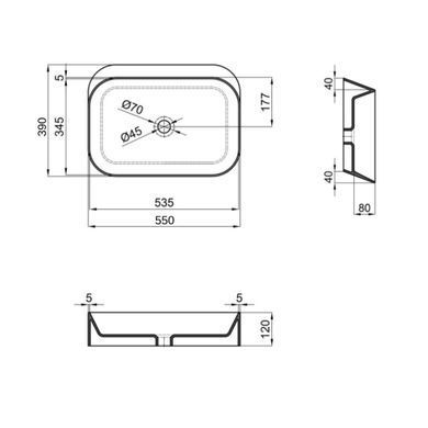 фото Раковина-чаша Qtap Scorpio 550х390х120 Matt black QT14112243MBN