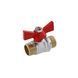 фото Кран шаровой STA 1/2" НН PN30 бабочка, никелированный