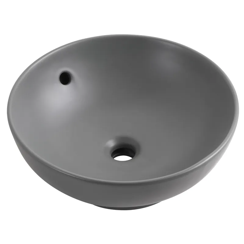 фото Раковина накладна Mixxus Premium TOPPER-0201 GRAY 410x410x165mm з переливом (MP6649)