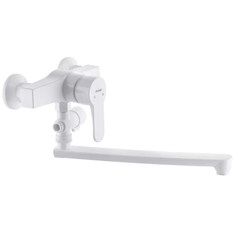 фото Змішувач для ванни PLAMIX MARIO-006(W) WHITE (без шланга та лійки) (Колір білий) (PM0603)