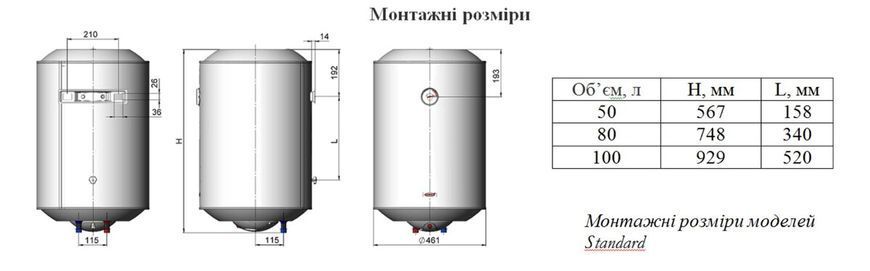 фото Бойлер Novatec Standart NT-S 100