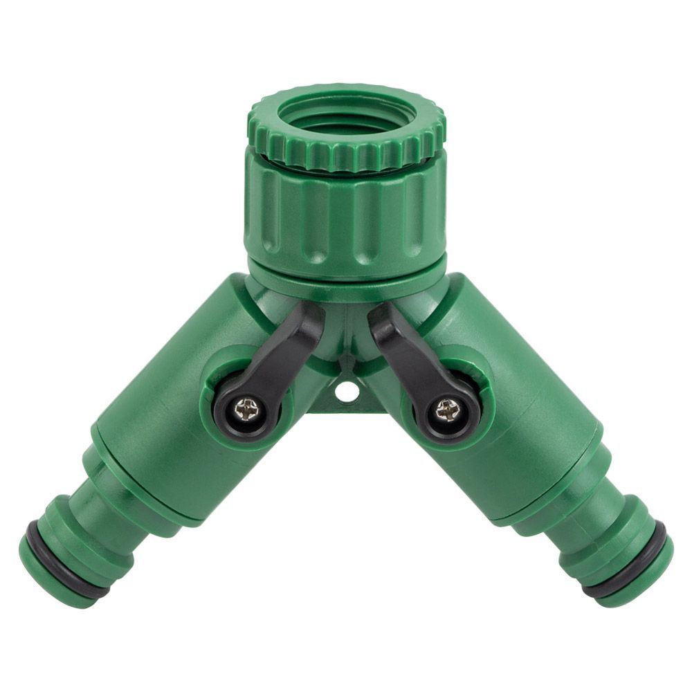 фото Кран розподільний з адаптерами 1/2" 2-а виходу в/р 1/2"&times;3/4" (ABS) GRAD (5016885)