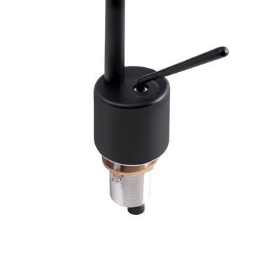 фотографія Змішувач для раковини Qtap Virgo з поворотним виливом QTVIR1066103B Black Matt