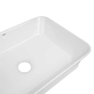 фото Комплект Qtap Virgo: Раковина накладная прямоугольная 490х350х110 мм White + Донный клапан PU02