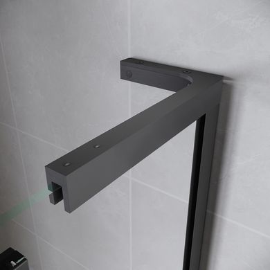 фото Двері у нішу Walk-In розсувні KOER SR SD07-120x200-L-TR-07 прозоре скло EASY CLEAN 8мм графіт (KR5688)