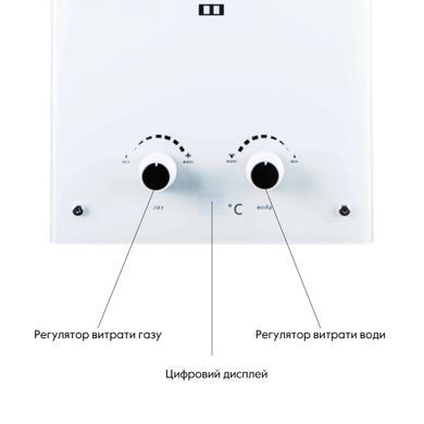 фотографія Колонка газова димохідна Thermo Alliance JSD20-10GE 10 л панель скляна White
