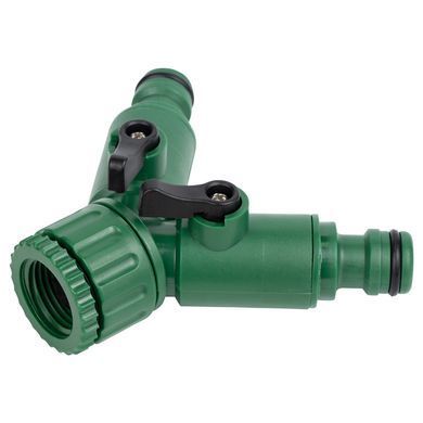 фото Кран розподільний з адаптерами 1/2" 2-а виходу в/р 1/2"&times;3/4" (ABS) GRAD (5016885)