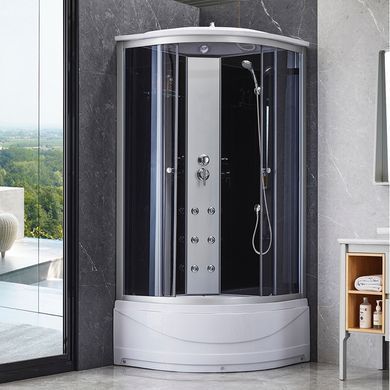 фото Гидромассажный бокс Lidz Tani SBM90x90.SAT.HIGH.GR, стекло тонированное 4 мм