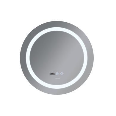 фото Дзеркало MIXXUS PLAIN MC02-80 з LED Touch, Anti-fog, димером, рег. яскравості, годинником (MI6931)