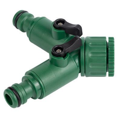 фото Кран розподільний з адаптерами 1/2" 2-а виходу в/р 1/2"&times;3/4" (ABS) GRAD (5016885)