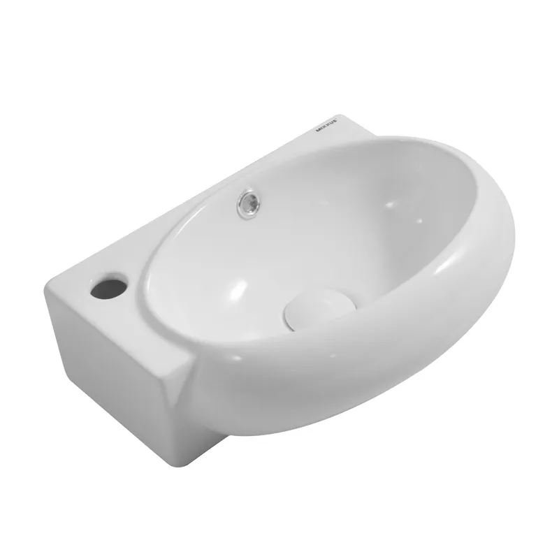 фото Раковина підвісна Mixxus Premium DIVERSE-1201-R 400х215х140mm з отвором під змішувач та переливом (MP6506)