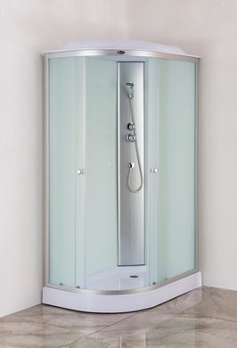 фото Бокс душовий без гідромасажу з низьким піддоном MIXXUS WAVE SB02-120x80x215-R-FB SATIN матове скло 4мм (MI6893)
