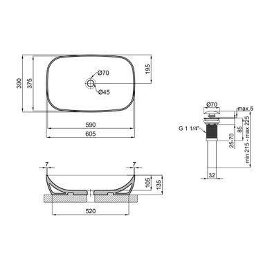 фото Раковина-чаша Qtap Cardinal 600х380х140 White с донным клапаном QT04117060TW
