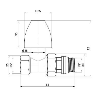 фото Кран радиаторный Thermo Alliance Base 1/2" ВН с антипротечкой прямой SD226W15