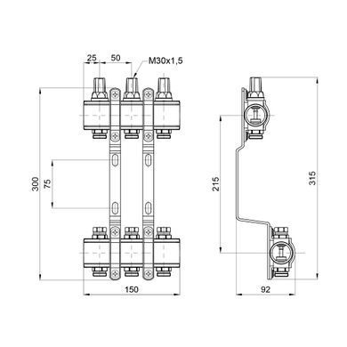фотографія Колектор SD Forte 1" 3 виходи SF002W3