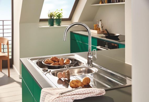 фото Одноважільний змішувач для кухні Grohe BauLoop New (30543000)