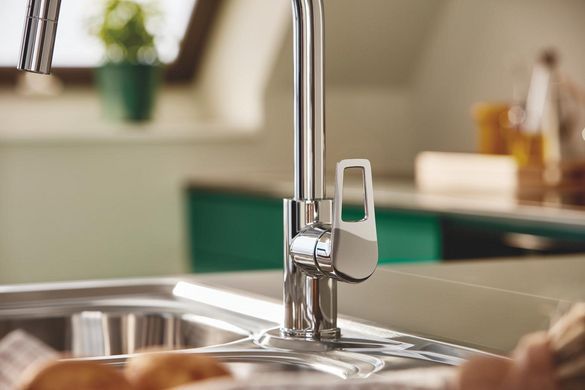 фото Одноважільний змішувач для кухні Grohe BauLoop New (30543000)