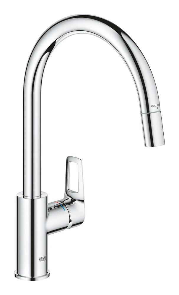 фото Одноважільний змішувач для кухні Grohe BauLoop New (30543000)