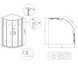 Душова кабіна без піддону KOER SR SC04-90x90x195-TR-01 прозоре скло EASY CLEAN 5мм хром (KR5360)