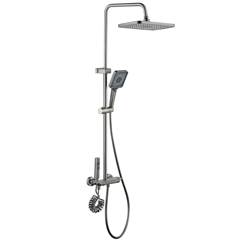 фото Душова колона зі змішувачем Mixxus Premium MARLIN 009-J GRAPHITE з кнопкою перемикання, 4 режими (MI6831)