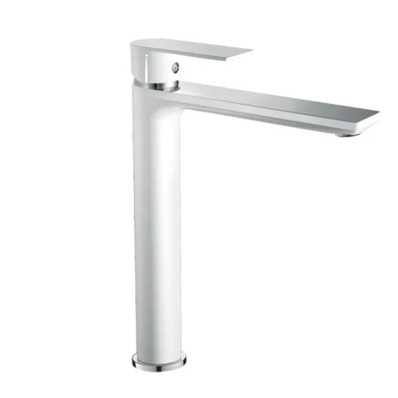 фото Змішувач для умивальника HAIBA ALEX 001 HIGH WHITE-CHROME (HB9564)