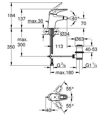 фотографія Змішувач для біде Grohe Eurostyle (33565LS3)