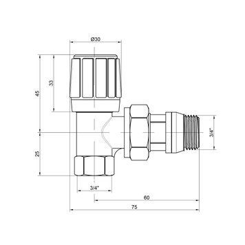 фото Кран радиаторный Icma 3/4" с антипротечкой угловой №951