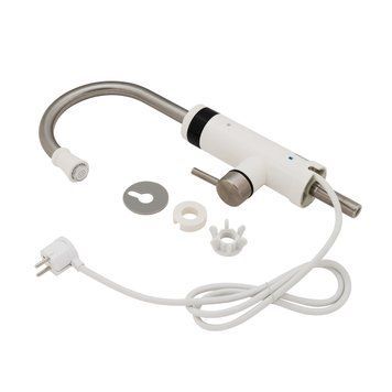 фото Проточный кран-водонагреватель кухонный для кухни Lidz Warm 059 LDWAR059WNK35878 White / Nickel