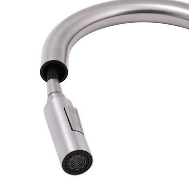 фотографія Змішувач для кухні Qtap Lenicka з висувним виливом QTLEN9138103UN Brushed Nickel PVD