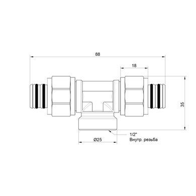 фото Трійник обжимний Icma 20х1/2"х20 ВР №548