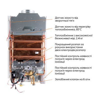 фотографія Колонка газова димохідна Thermo Alliance JSD20-10QB 10 л EURO