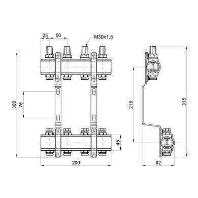 фотографія Колектор SD Forte 1" 4 виходи SF002W4