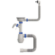 фото Сифон для кухні MIXXUS SK-05-BL 3 1/2"x40 з пластиковою чорною сіткою, відводом для пральної машини, гнучким прямокутним переливом (MI8192)