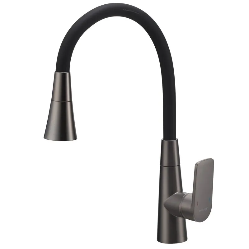 фото Змішувач для кухні Mixxus Premium Matis 011-T (NUT) Graphite Refl.Black (Колір граф.+сил.вилив чорн) (MI8268)