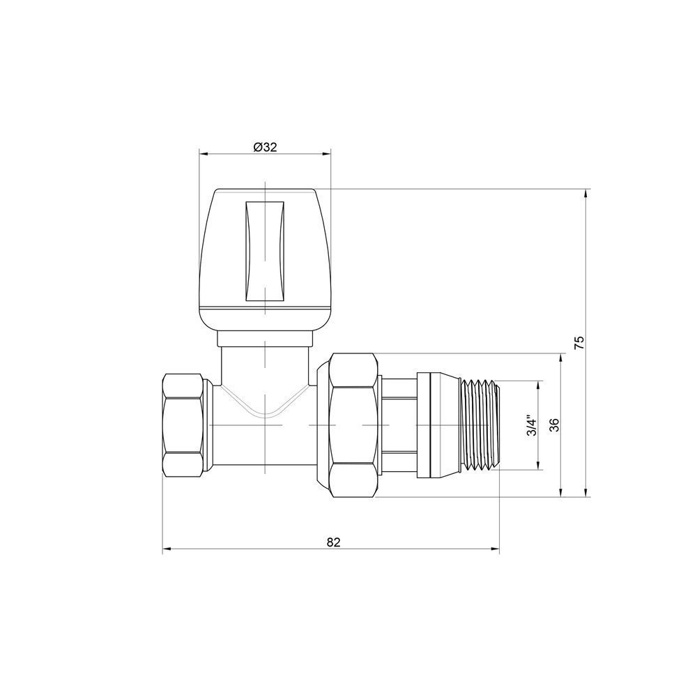 фотографія Кран радіаторний Icma 3/4" з антипротіканням прямий №813+940
