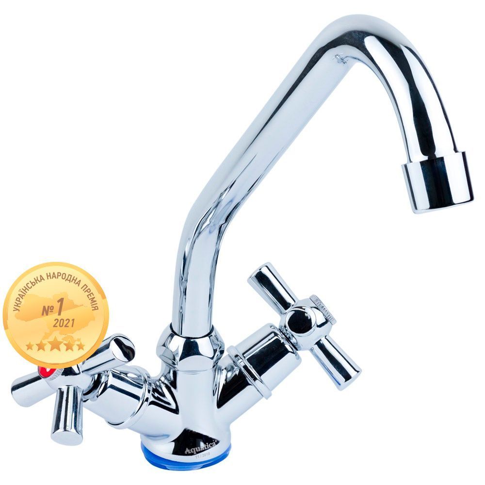 фото Змішувач PM &frac12;" для кухні економ на гайці (кратно 2шт) AQUATICA PM-1B157C (9780100)