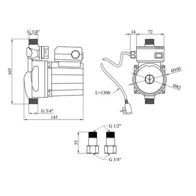 фотографія Насос для повышения давления Pumpman GRS12/9-Z &mdash; это компактный и эффективный насос, специально разработанный для повышения давления воды в системах водоснабжения. Он широко используется в частных домах, квартирах, небольших производственных помещениях и
