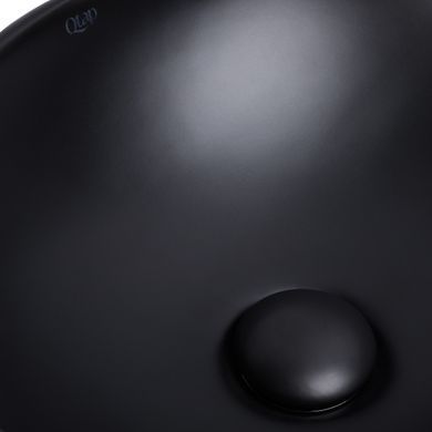 фотографія Раковина-чаша Qtap Dove 410х335х145 Matt black з донним клапаном QT063078MBMB