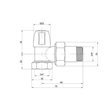 фото Кран радиаторный Icma 3/4" угловой без ручки №805