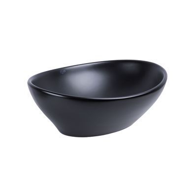 фотографія Раковина-чаша Qtap Dove 410х335х145 Matt black з донним клапаном QT063078MBMB