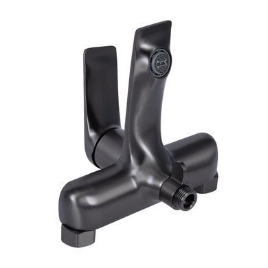 фотографія Змішувач для ванни Qtap Vlasta New (з душовим гарнітуром) QTVLA259GMB45643 Gunmetal Black PVD