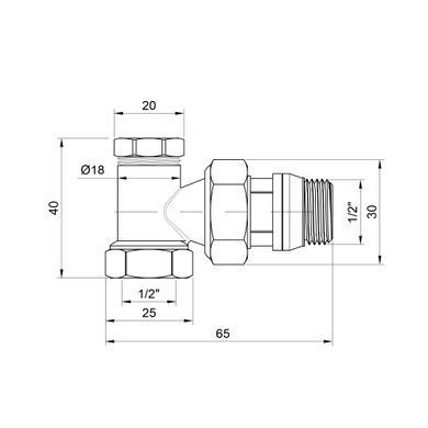 фотографія Кран радіаторний Thermo Alliance Base 1/2" ВЗ з антипротіканням кутовий SD229W15