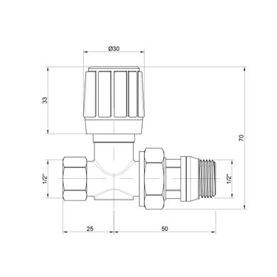 фотографія Кран радіаторний Icma 1/2" 28х1,5 з антипротіканням прямий №975