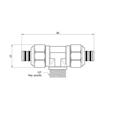 фото Трійник обжимний Icma 20х1/2"х20 ЗР №547
