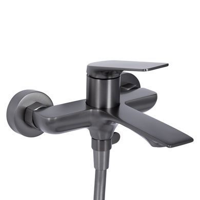 фотографія Змішувач для ванни Qtap Vlasta New (з душовим гарнітуром) QTVLA259GMB45643 Gunmetal Black PVD