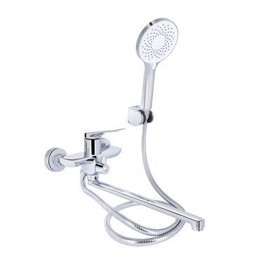 фото Смеситель для ванны Qtap Vlasta New с длинным поворотным изливом (c душевым гарнитуром) QTVLA260CRM45644 Chrome